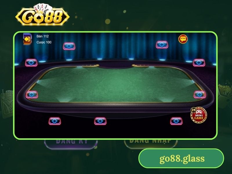 Một bàn chơi Poker Go88 gồm nhiều vị trí khác nhau